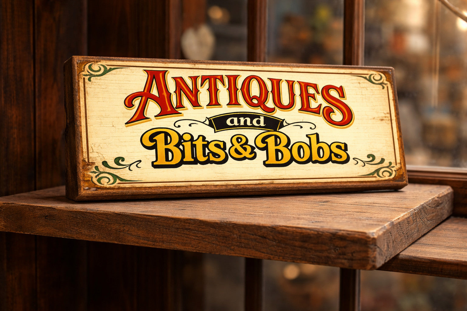 Antiques and Bit & Bobs sign Vintage style wooden signs OLD signs ANTIQUE shop