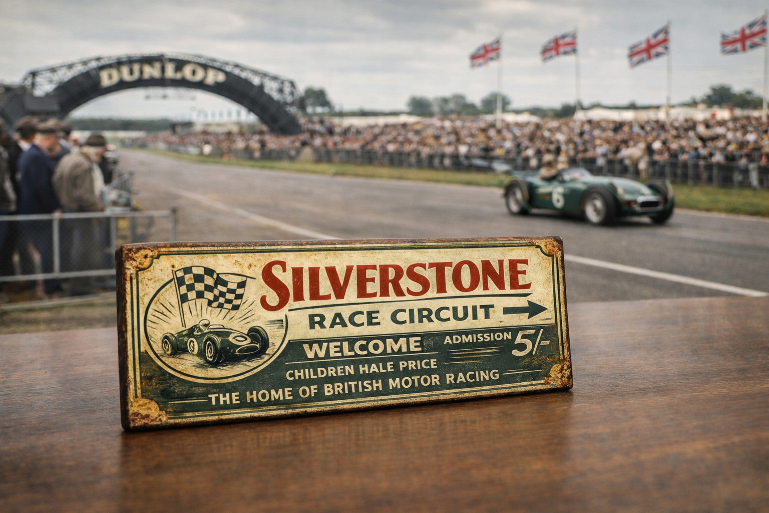 Silverstone Sign Motor Race Circuit Vintage Style Garage signs wooden Plaque