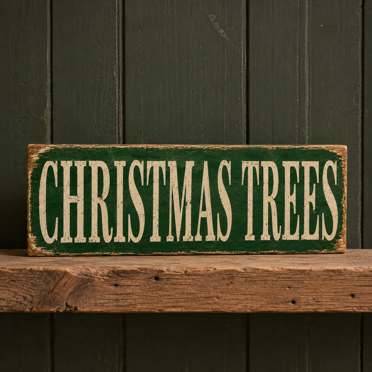 Christmas Trees Signs Vintage Style Festive Signs CHRISTMAS TREES signs