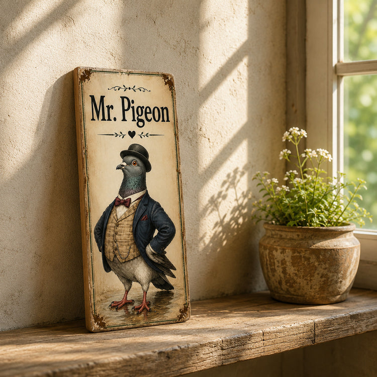 Pigeon sign wooden sign vintage style Woodland Animal Loft Fancier Racing Pigeon