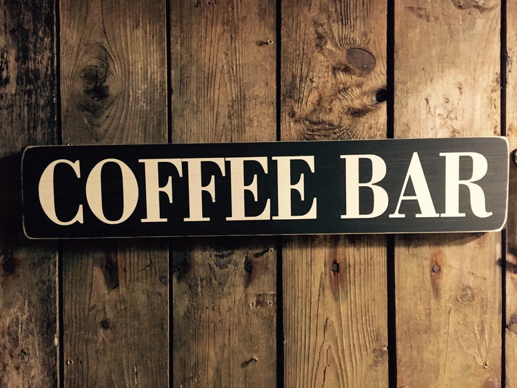 COFFEE BAR wooden vintage sign