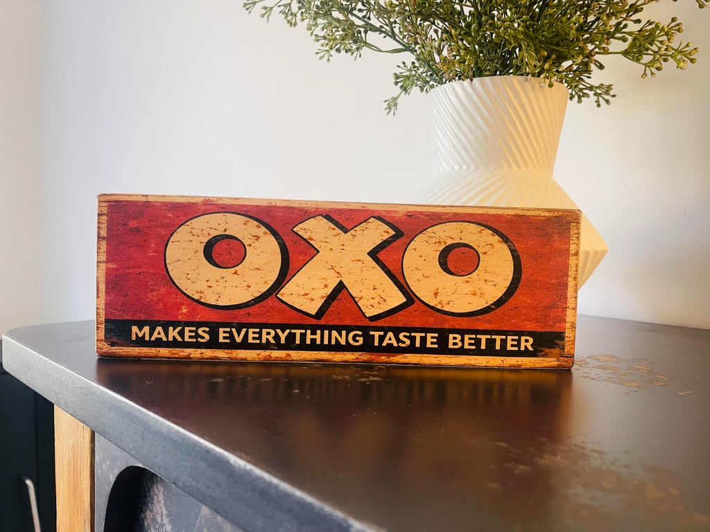 oxo sign inspired vintage style wooden kitchen signs 28cm OXO