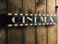 cinema sign vintage style wooden signs
