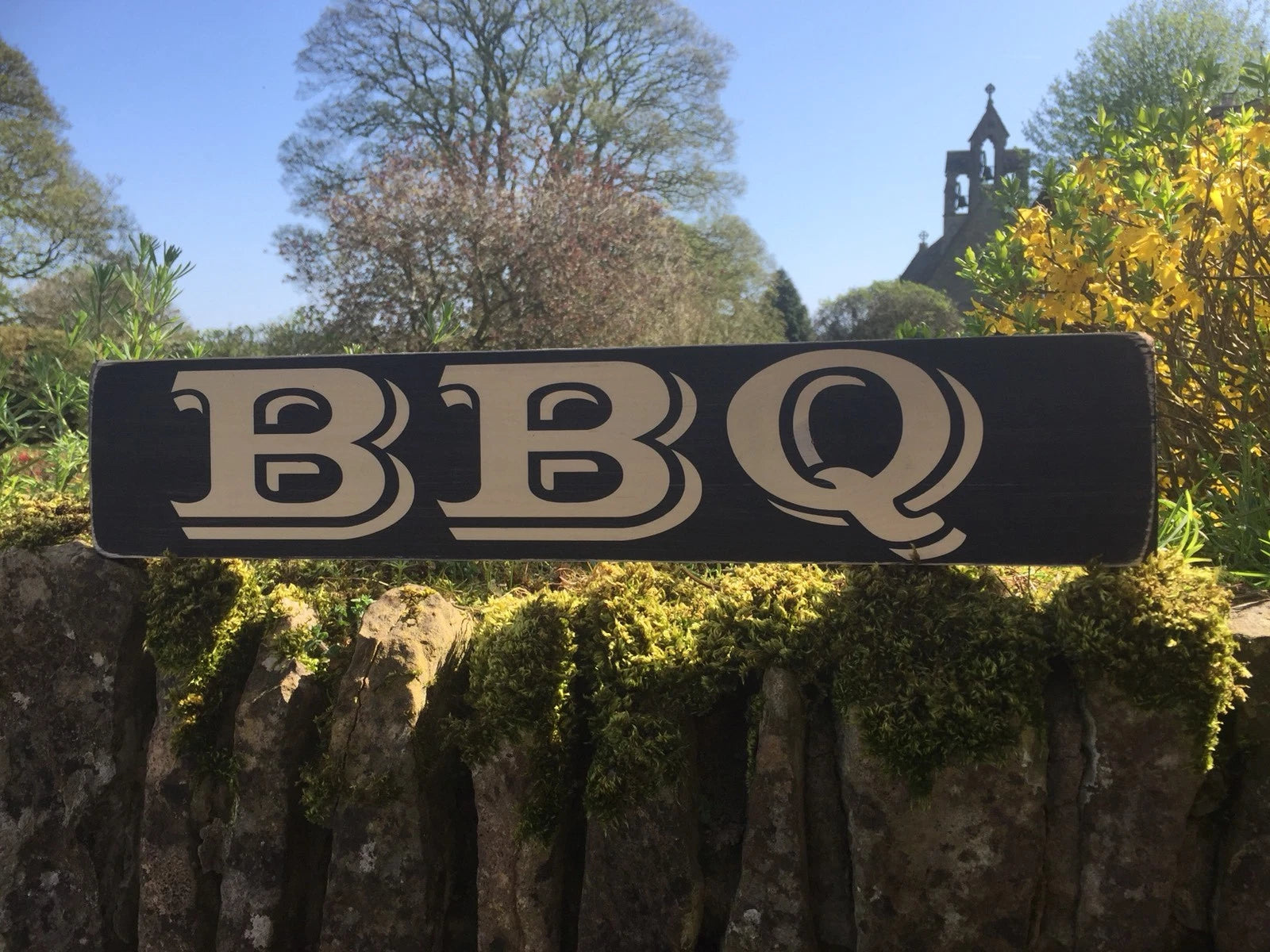BBQ wooden vintage sign