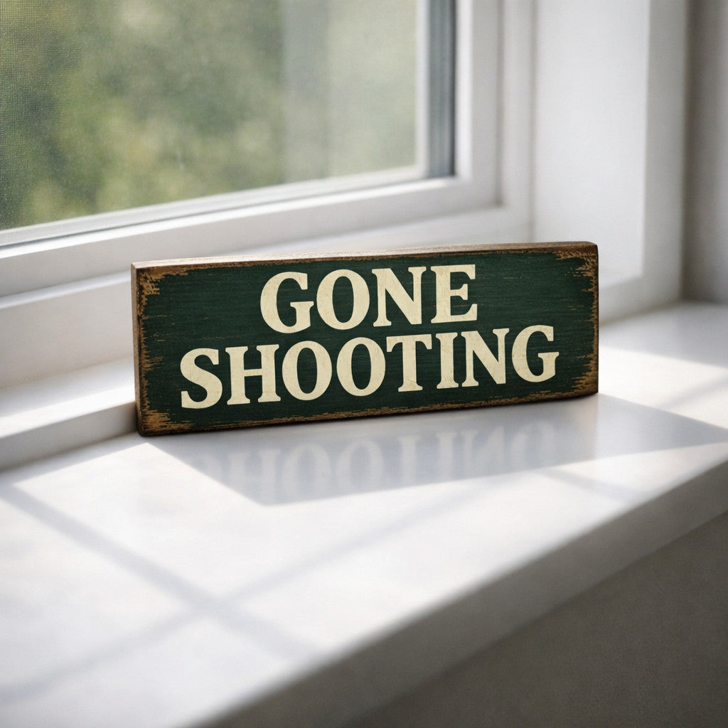 Gone Shooting sign vintage style wooden signs Retro SHOOTING hunting