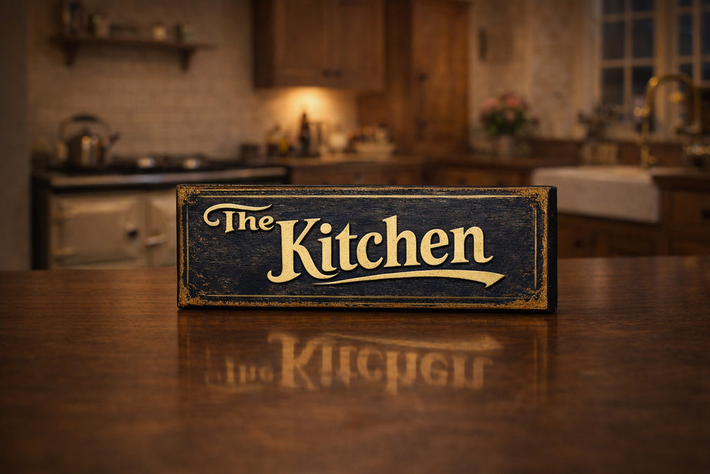 The Kitchen sign wooden vintage style sign plaque KITCHEN signs 28cm