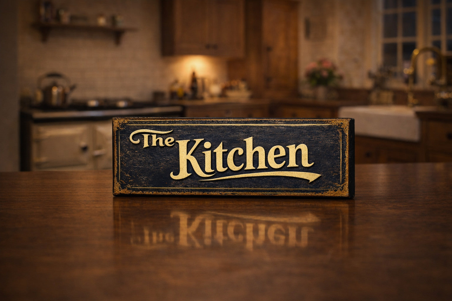 The Kitchen sign wooden vintage style sign plaque KITCHEN signs 28cm