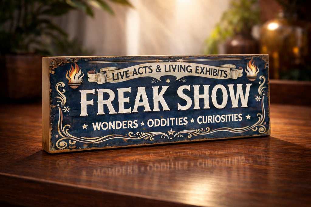 Freak Show Sign Fairground Circus Vintage Style Freakshow Handmade
