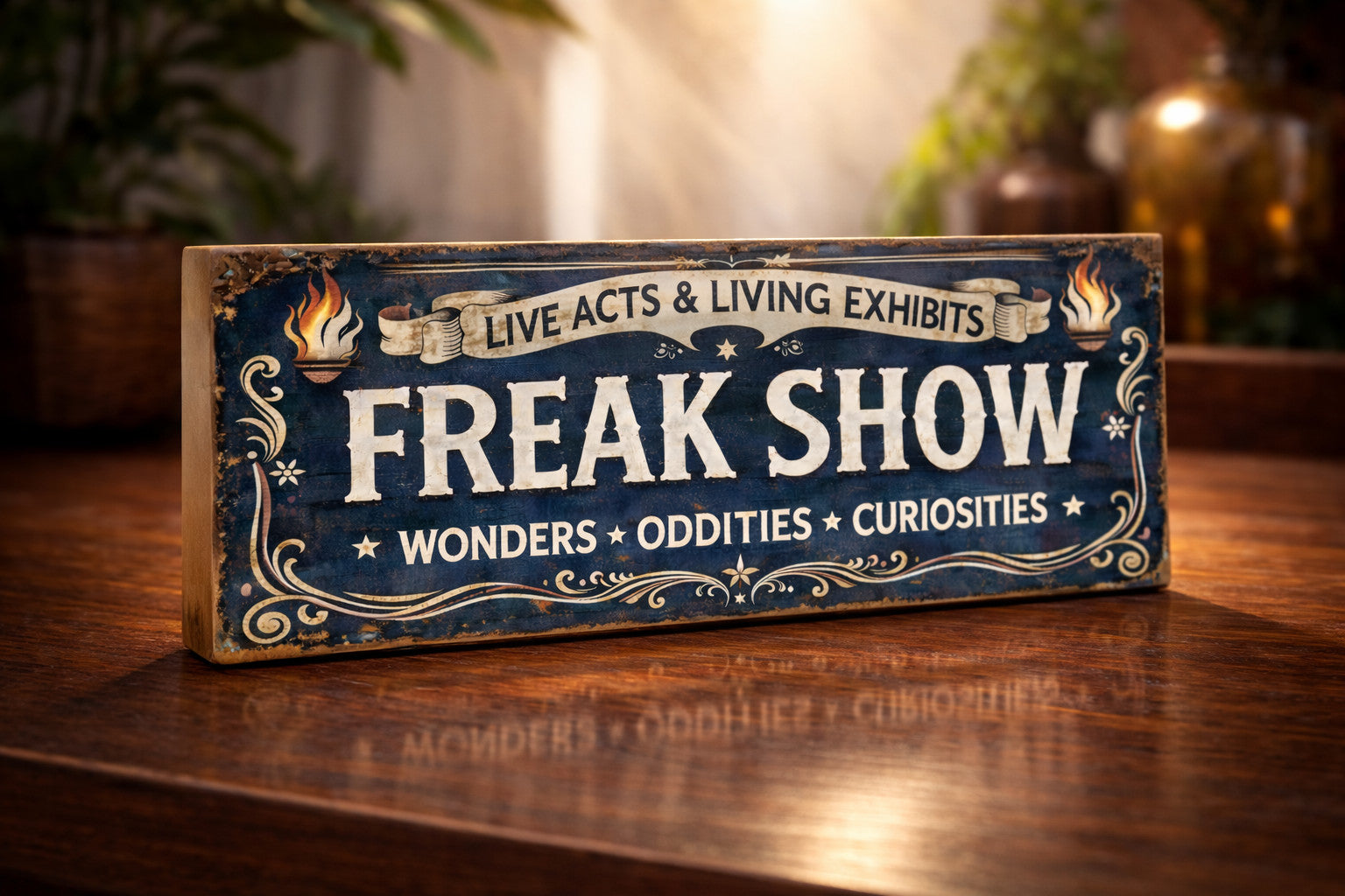 Freak Show Sign Fairground Circus Vintage Style Freakshow Handmade