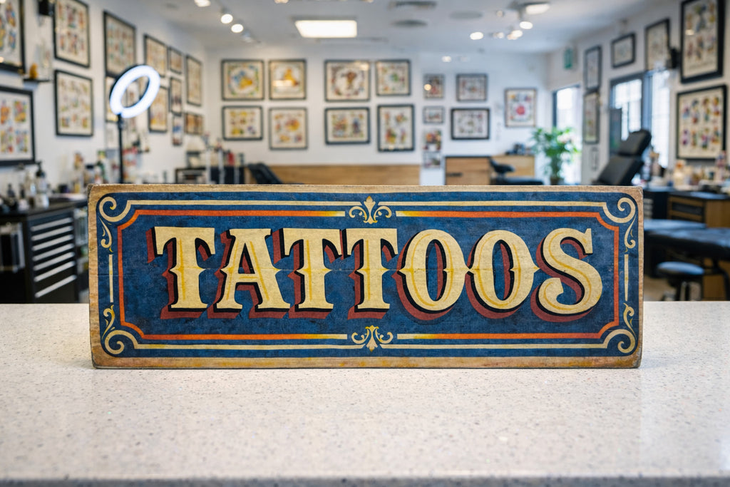 Tattoo sign Retro Vintage Style tattooist 28cm wooden signs