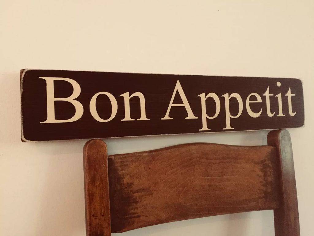 Bon Appetit sign vintage wooden kitchen signs