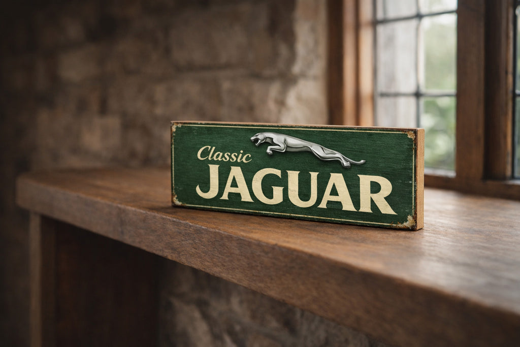 Jaguar sign Classic Jaguar vintage style sign wooden garage signs 28cm