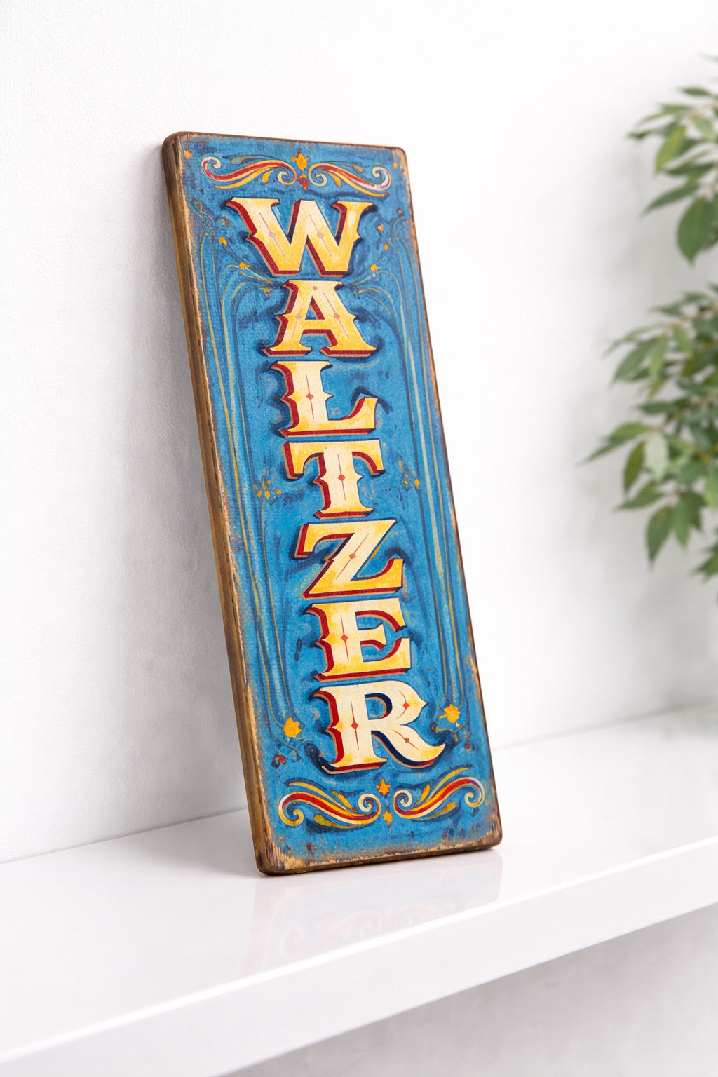 Waltzer fairground Sign vintage classic style circus signs 70s wooden 28cm