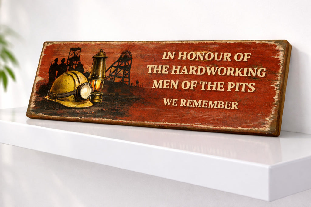 coal miners colliery pits sign vintage style collier wooden signs