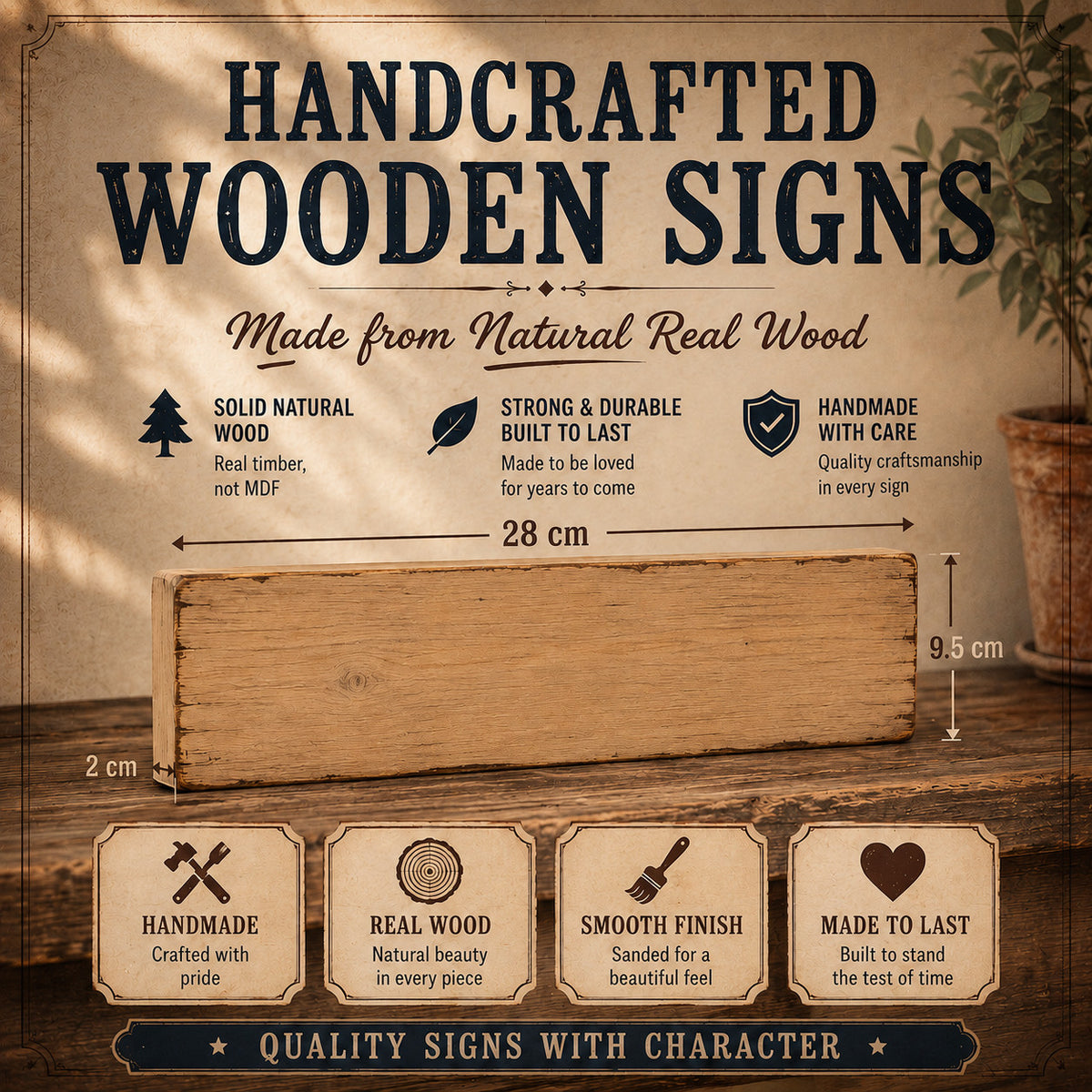 Ladybird Art wooden sign vintage style Woodland Animals insects LADYBIRD 28cm