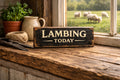 Sheep sign Lambing Today farm vintage style farmhouse kitchen signs wooden 28cm