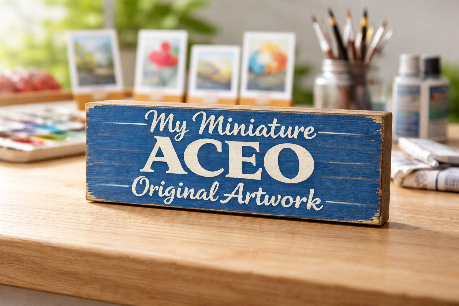ACOE original art Wooden Sign display signs Miniature Arts Crafts