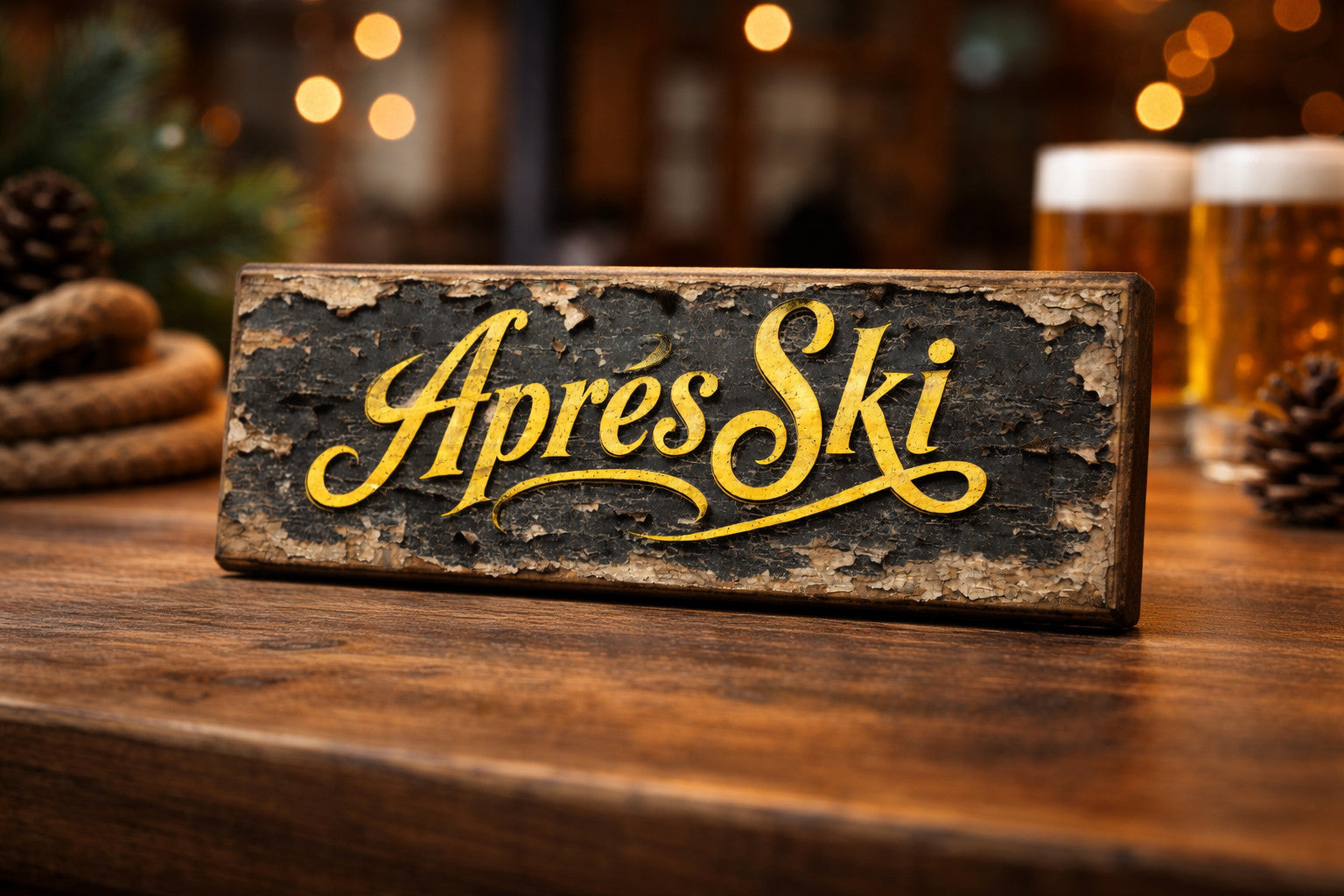 Après Ski sign wooden Skiing signs APRES SKI 28cm vintage style