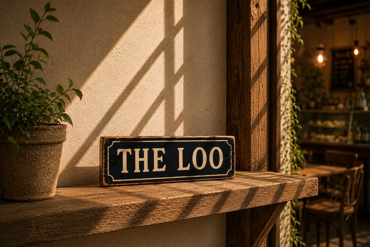 The Loo sign wooden vintage style Toilet Lavatory Kitchen Home Bar signs 28cm