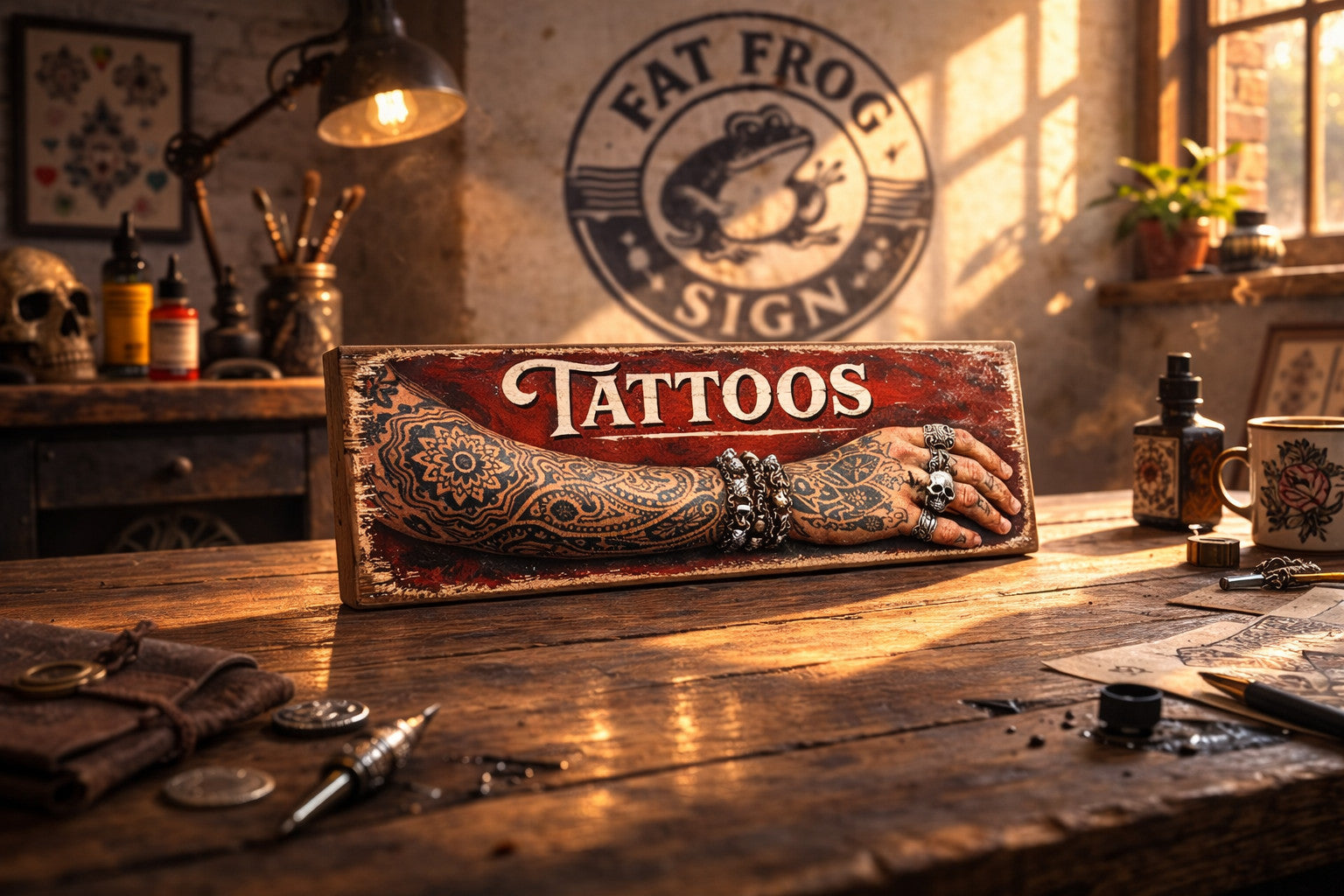Tattoos sign classic vintage retro signs Tattooist wooden signs 28cn TATTOOS