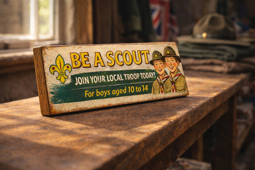 Scouts Cubs Signs classic wooden vintage style Signs 60s 70s fun Signs 28cm