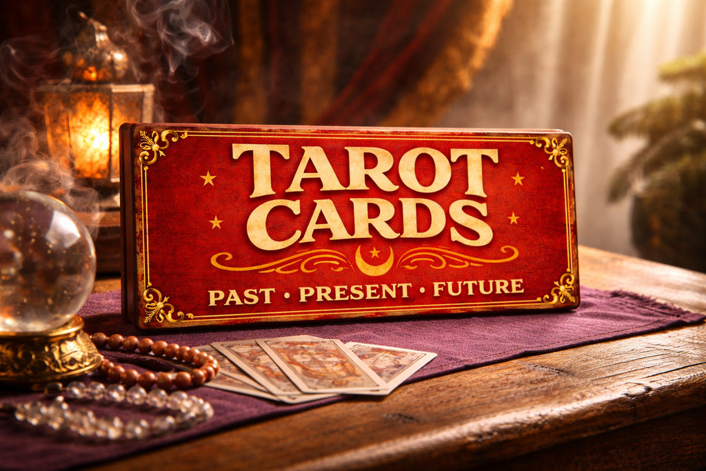 Tarot Cards Sign vintage classic style Fairground circus signs TAROT wooden 28cm