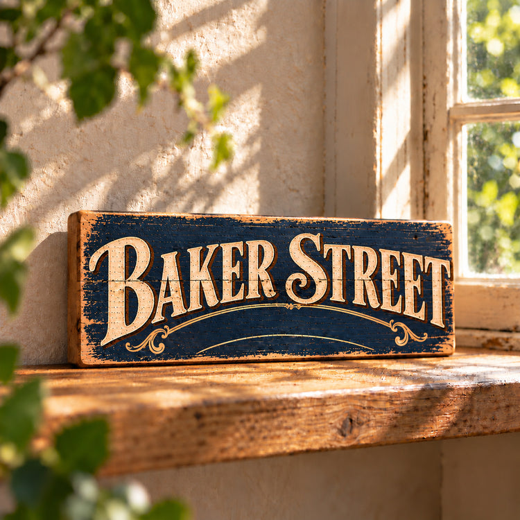 BAKER STREET Vintage Style Wooden Sign Handmade Retro Street Sign Wall Plaque