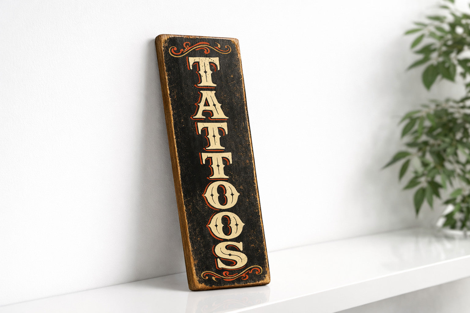 Tattoo sign Tattoos Retro Vintage Style tattooist 28cm wooden signs gift TATTOOS
