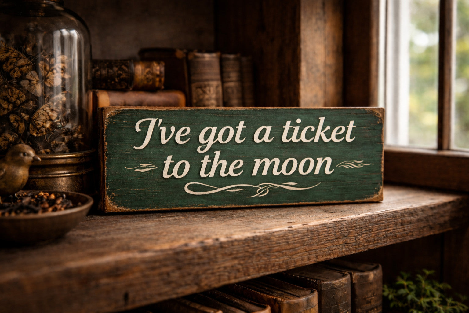 ticket to the moon signs wooden classic snug cosy signs elo