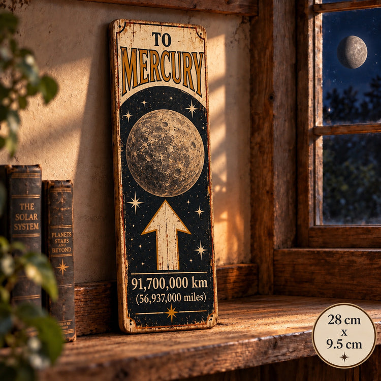 Mercury Sign Directional Space Astronomy Lunar CELESTIAL vintage style