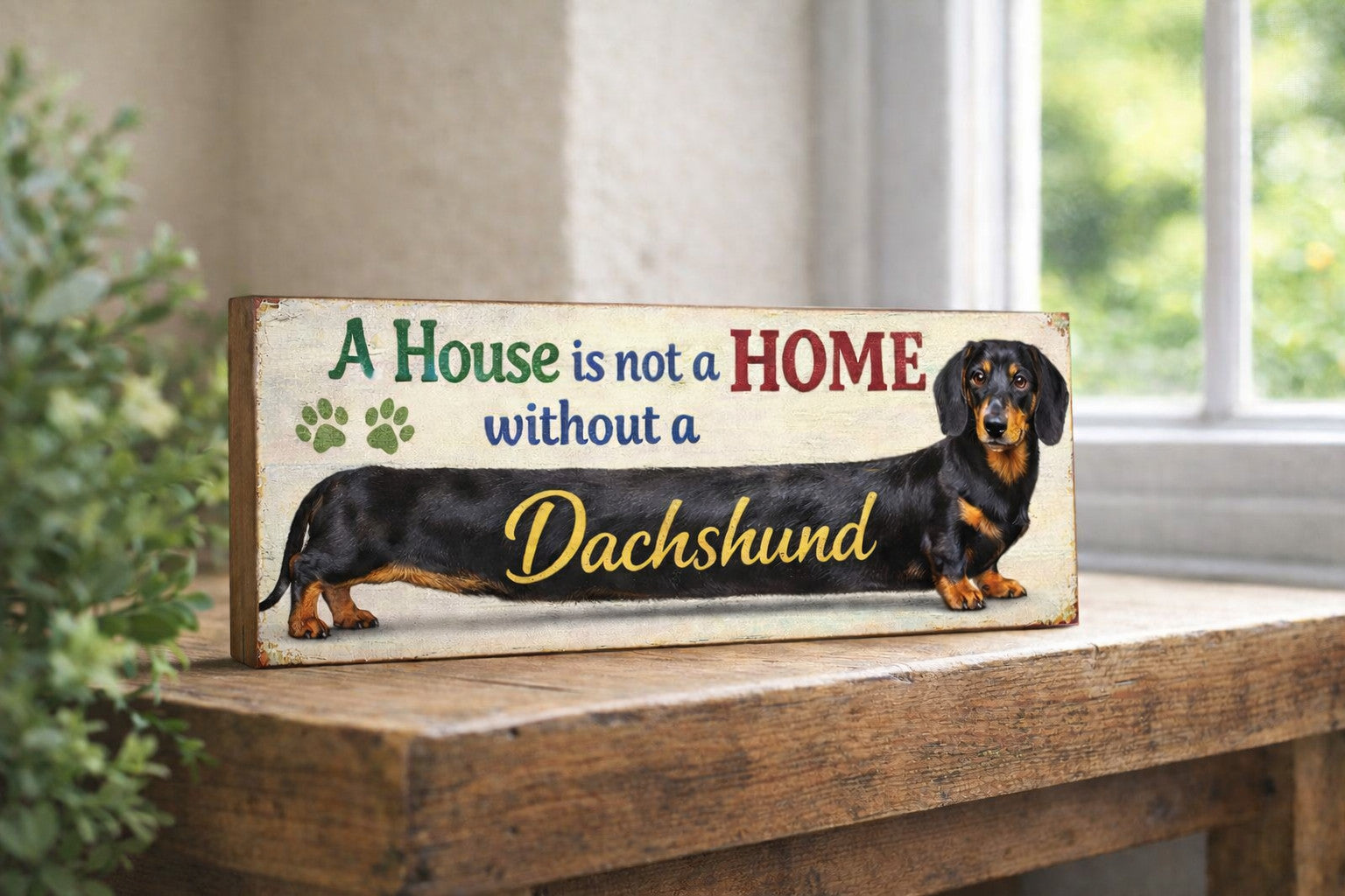 Dachshund sign gift wooden pet signs dogs DACHSHUND 28cm