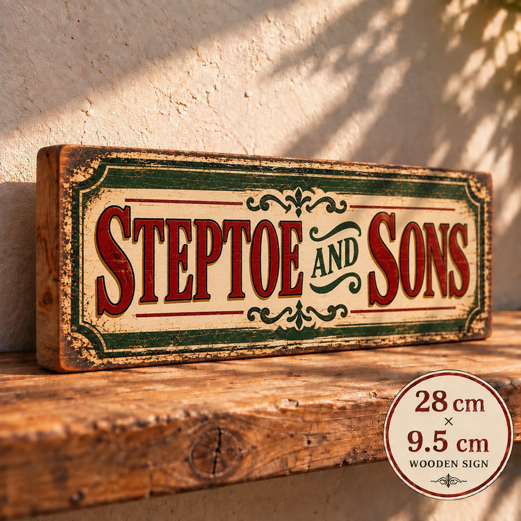 Steptoe & Sons Vintage style sign wooden classic signs 28cm antique style