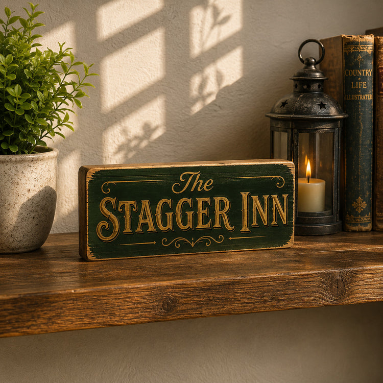Stagger Inn Sign Vintage Style funny pub signs 28cm