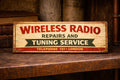 wireless radio sign vintage radios tuning London 28cm wooden sign valves