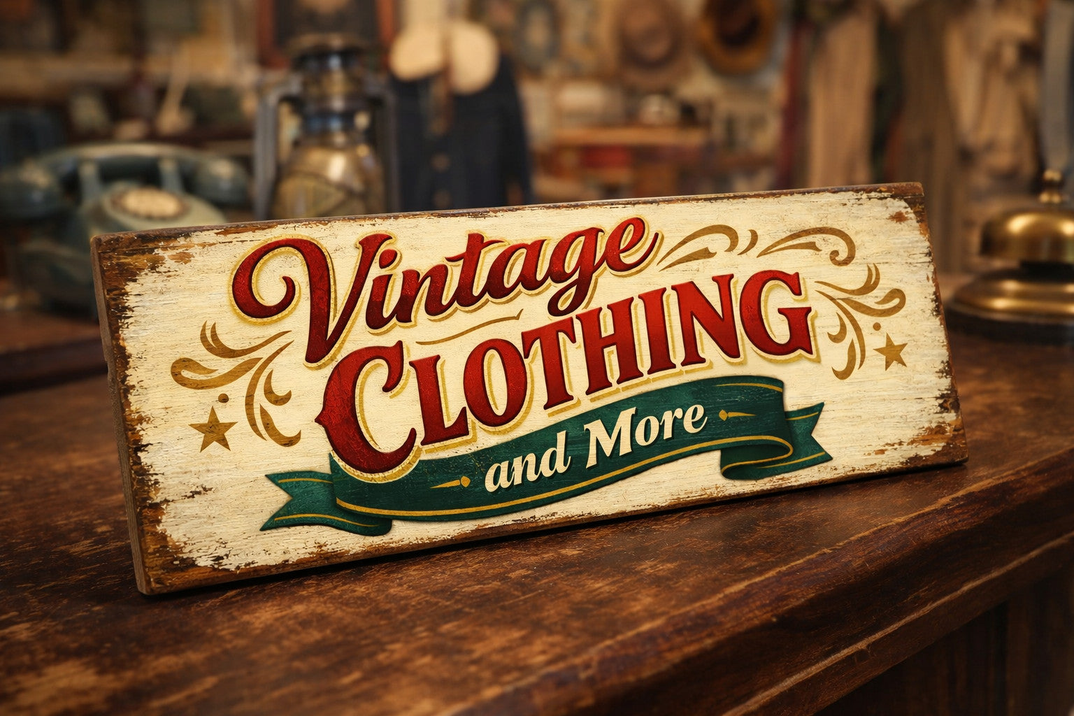 vintage clothing sign old style signs shop store wooden 28cm shop window deco