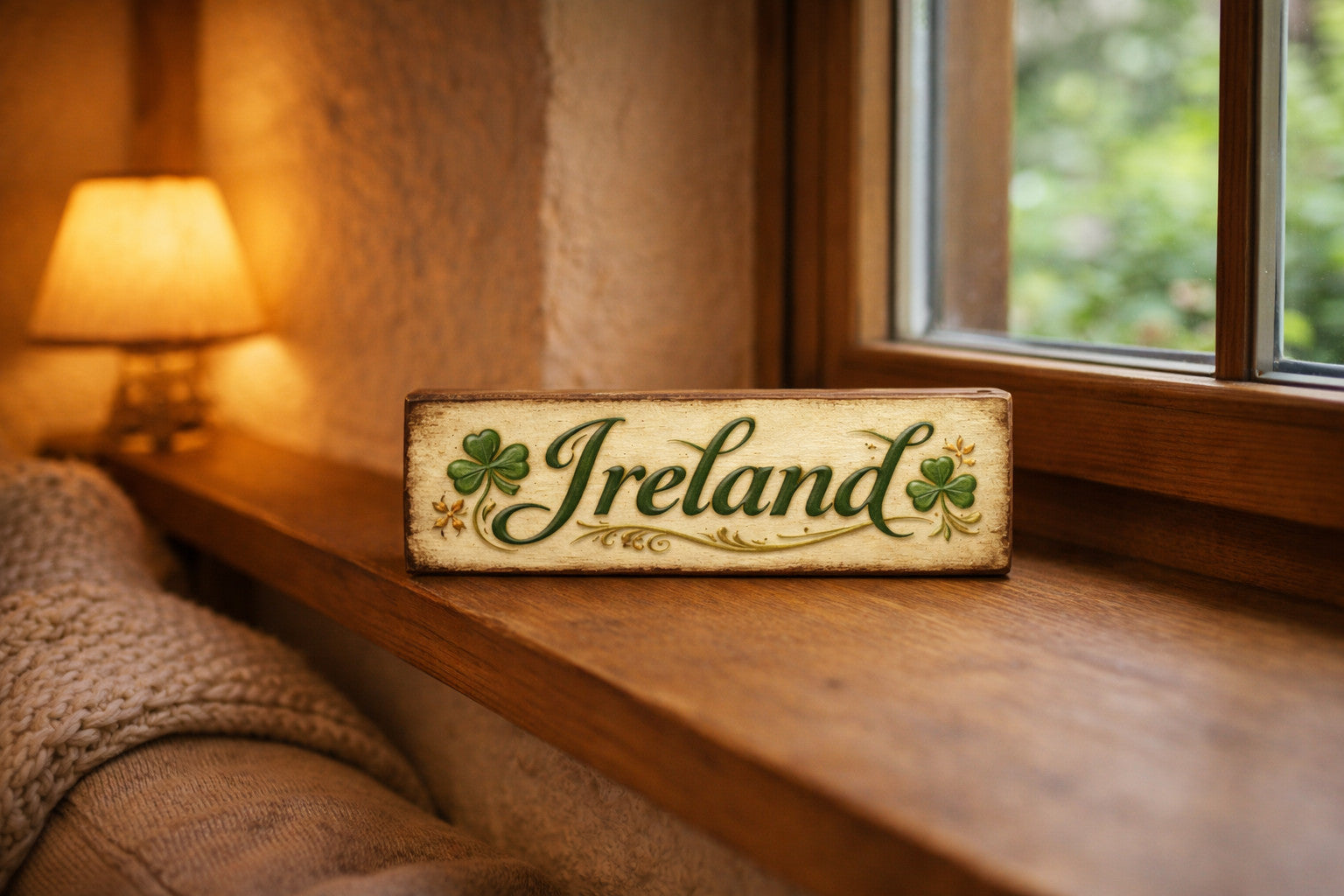 Ireland sign vintage style wooden signs Door 28cm cosy kitchen Irish Folk