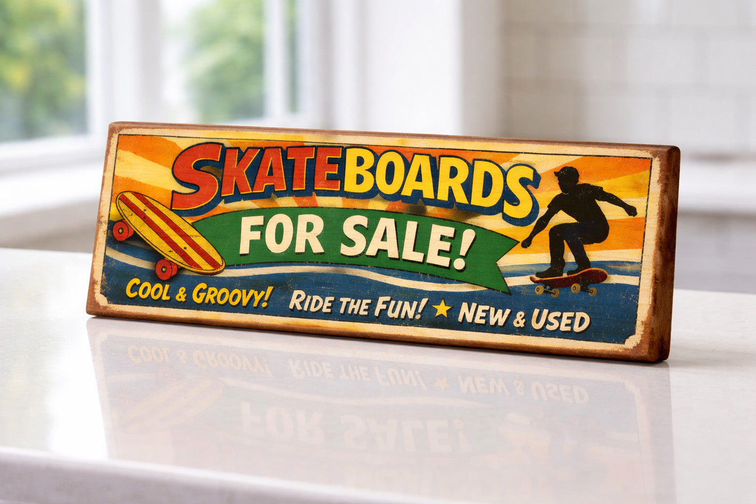 Skateboard Sign Vintage Style SKATEBOARDS for sale 70s gift Plaque