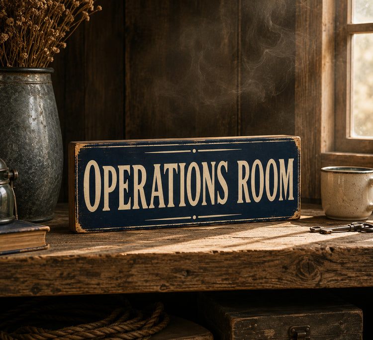Operations Room Sign Vintage style Military Room Signs WW2