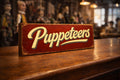 Puppeteers sign puppets vintage style plaque wooden puppets old 28cm