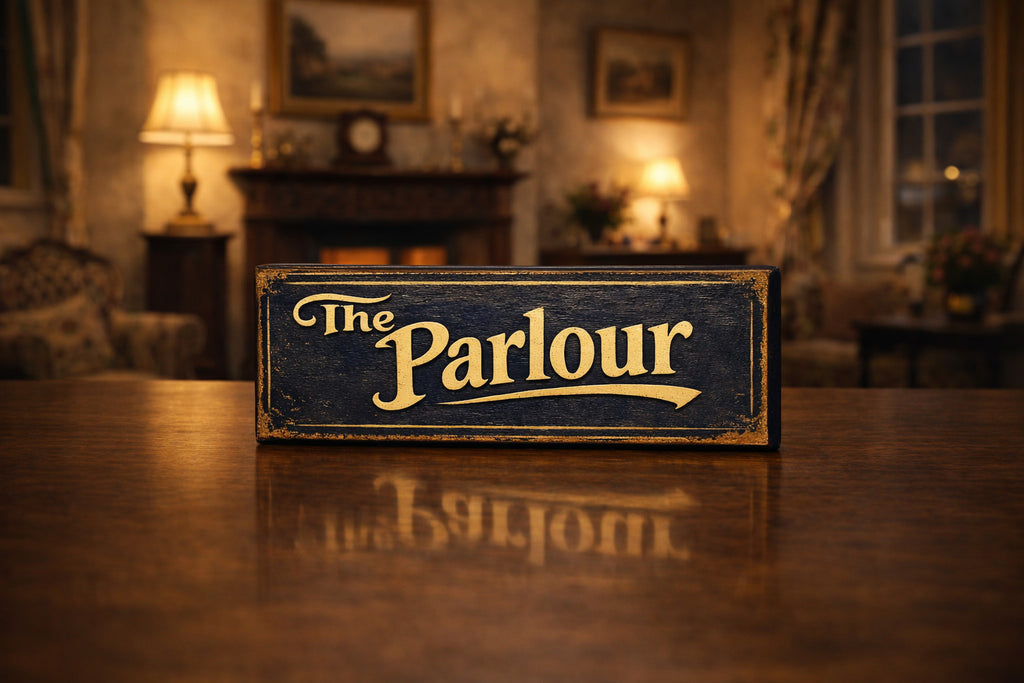 The Parlour sign wooden vintage style sign plaque KITCHEN signs 28cm