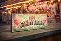 Candy floss Sign vintage classic style Fairground circus signs 70s wooden 28cm