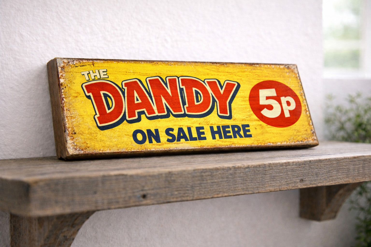 The Dandy sign vintage classic retro style shop wooden comic beano comics comic