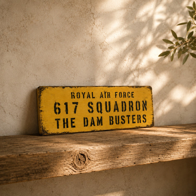 RAF 617 Squadron Dambusters Wood Sign Royal Air Force WWII Aviation 28cm