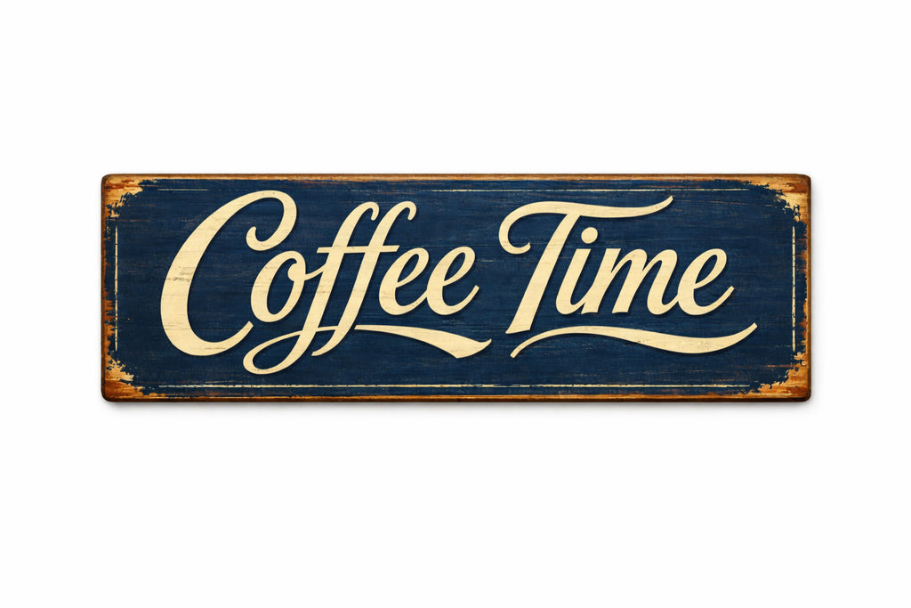 Coffee Time sign vintage style wooden COFFEE SIGNS 28cm Kitchen
