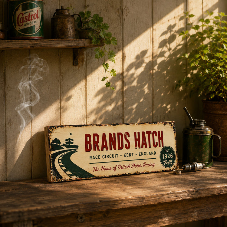 Brands Hatch race circuit sign track wooden motor sport motorcycles cars 28cm