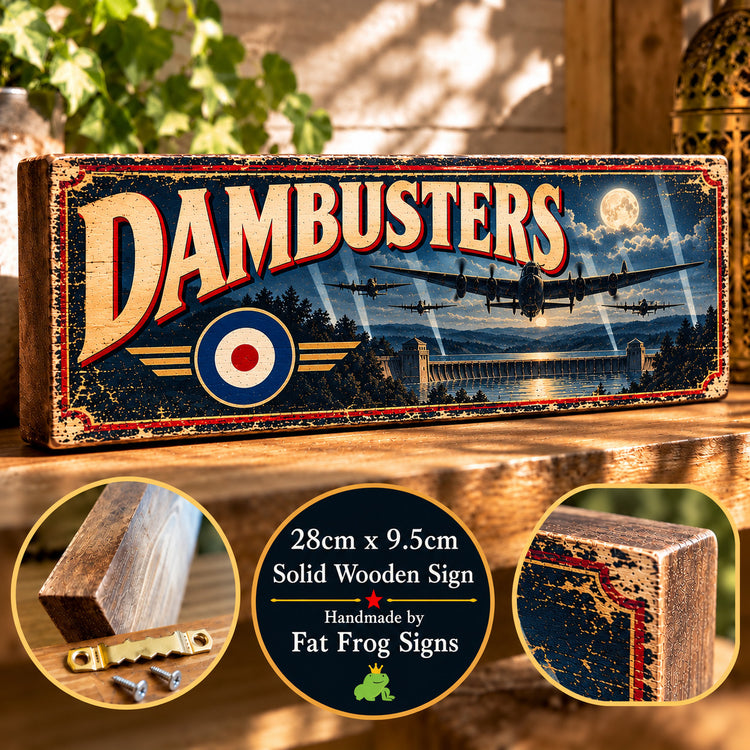 Dambusters wooden sign RAF 617 Squadron Royal Air Force WWII Aviation 28cm
