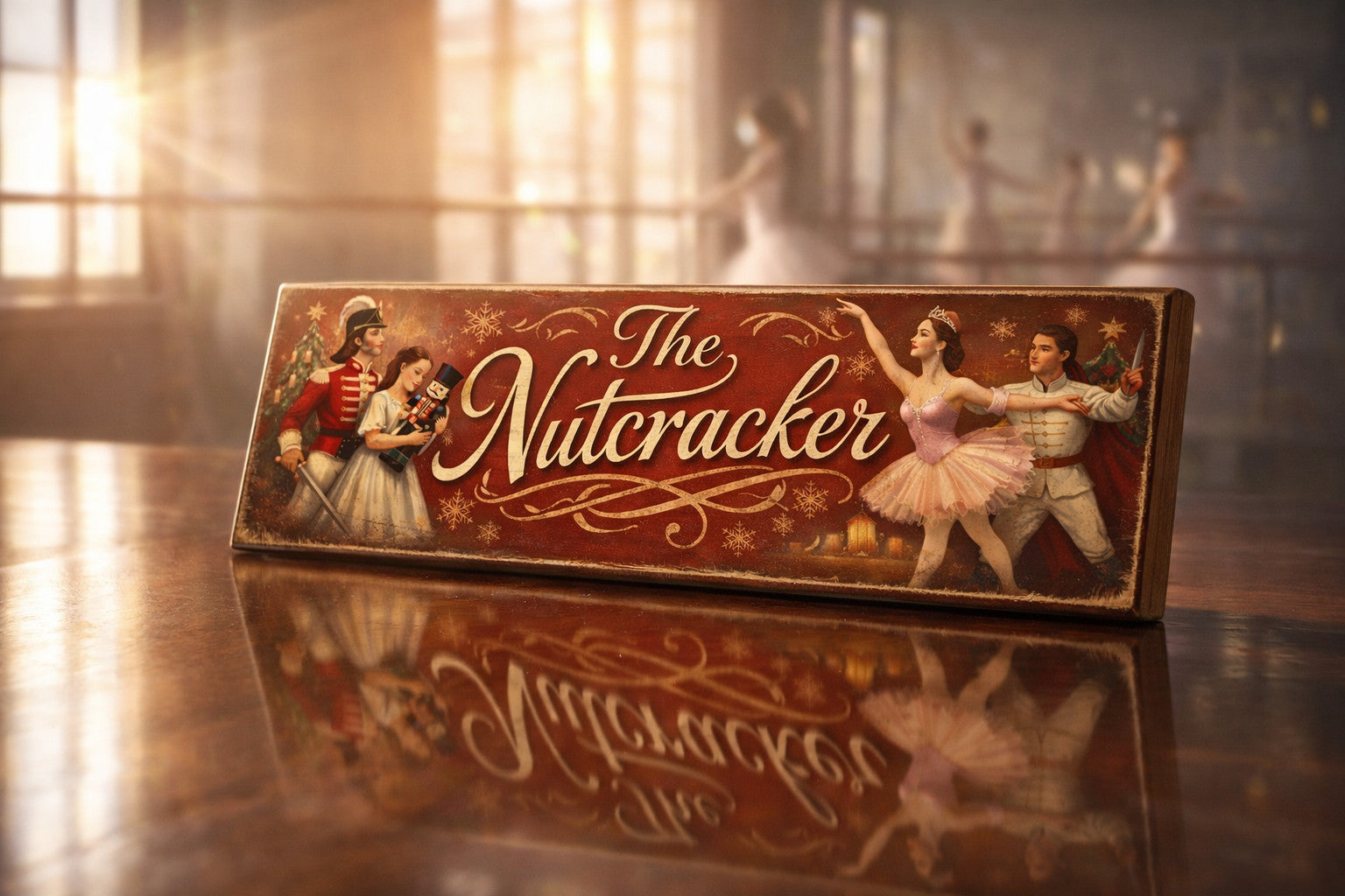 The Nutcracker Ballet sign vintage wooden signs Ballerina Dance school