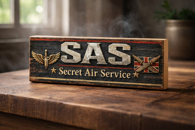 SAS Sign military vintage style signs secret air service wooden 28cm gift