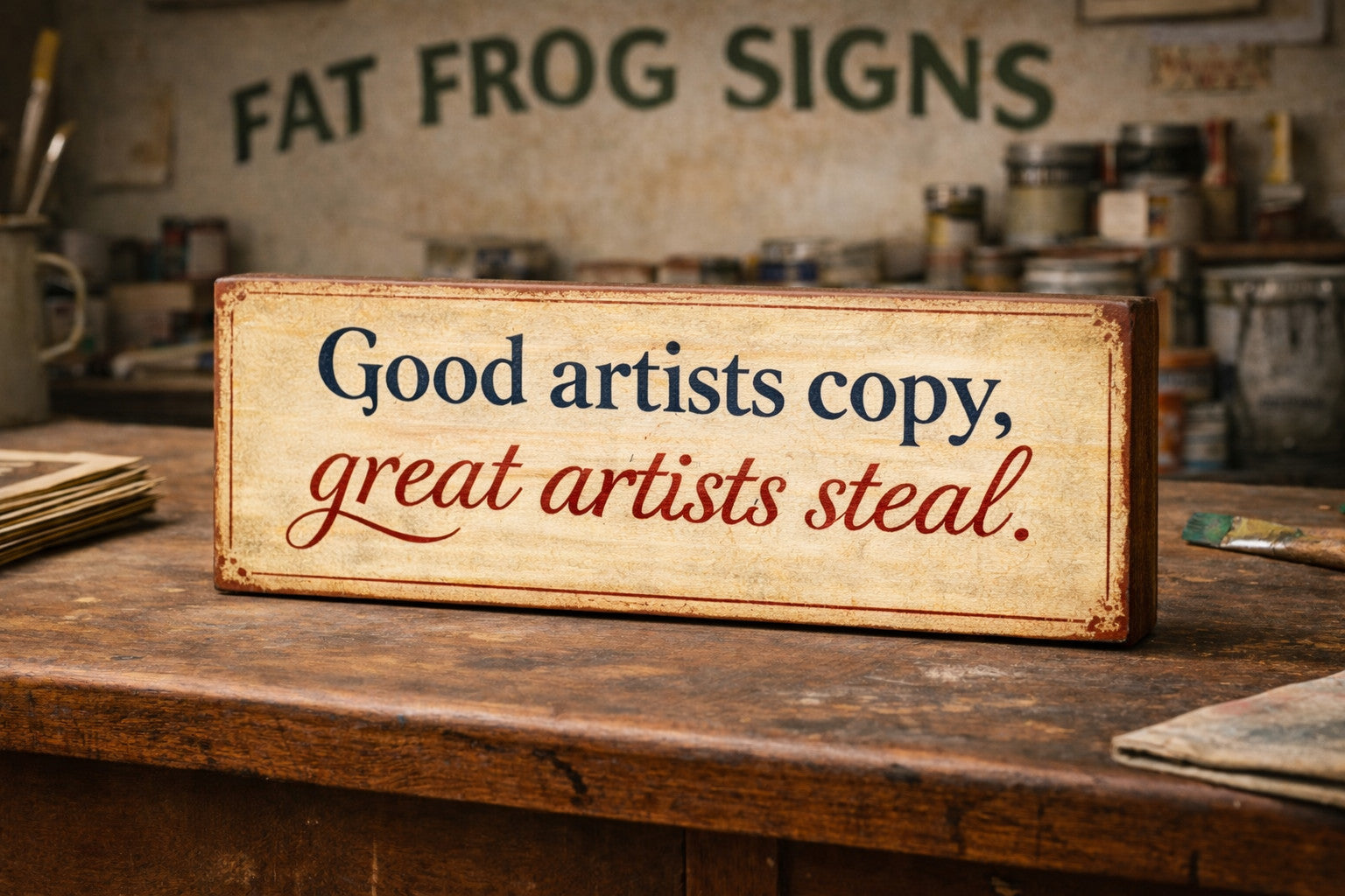 Artist Sign vintage sign quote great artist steal ART ARTIST ACEO pen and ink