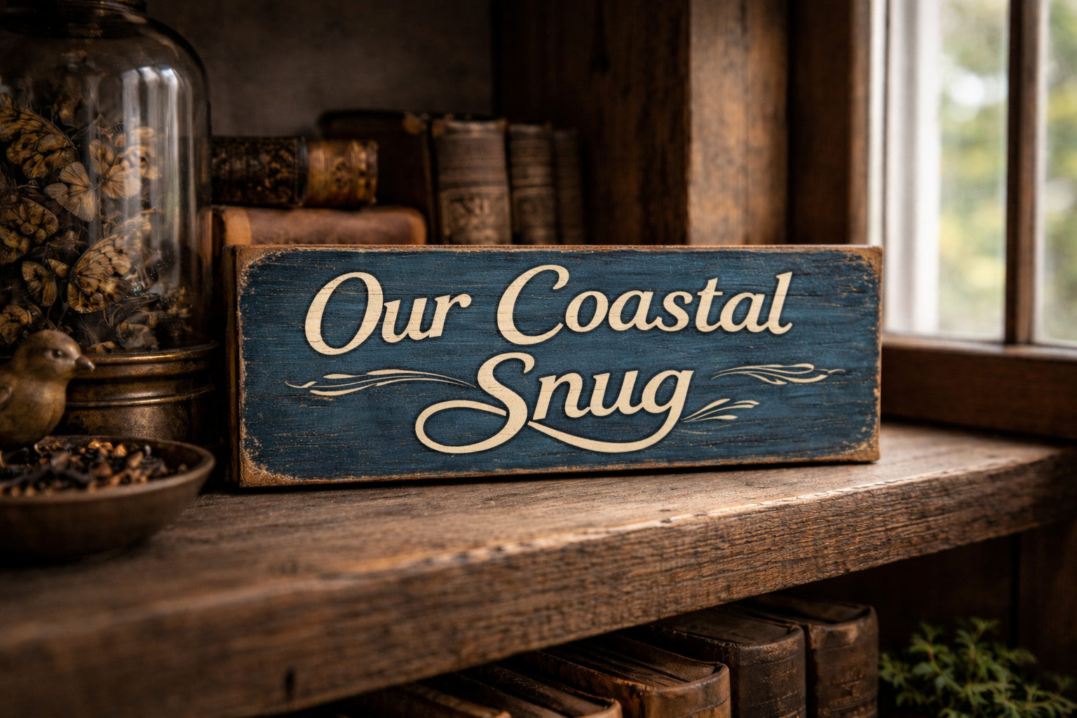Snug sign seaside cosy wooden signs our coastal snug Beach hut